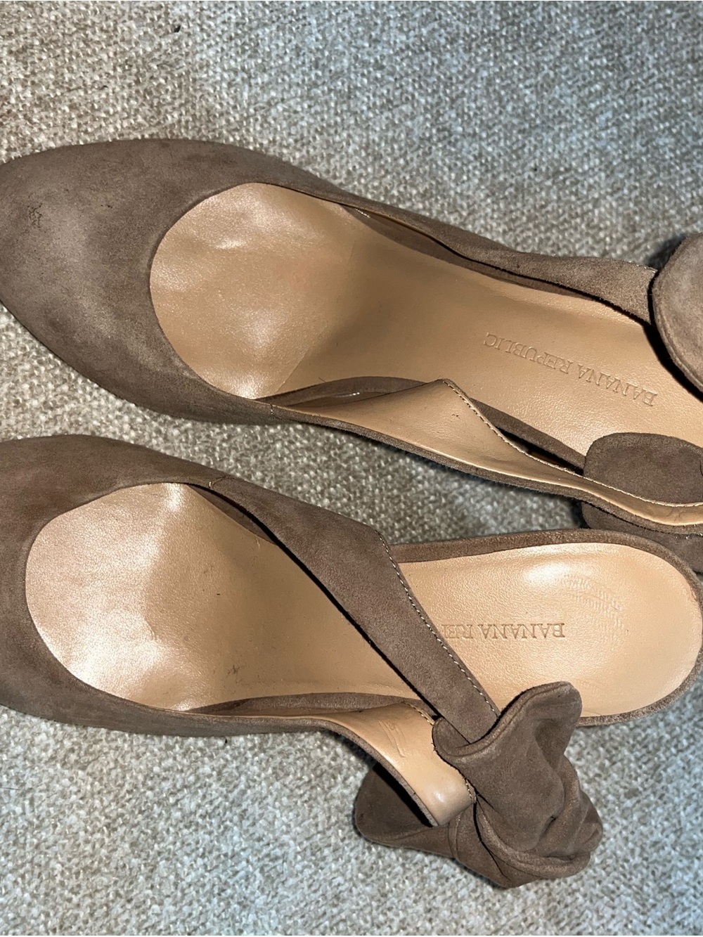 Banana Republic Taupe Suede Pointed-Toe Heels
